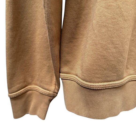 NIKE Hoodie Large Tan Pullover Cotton Blend Sweatshirt Swoosh Logo - Picture 7 of 8